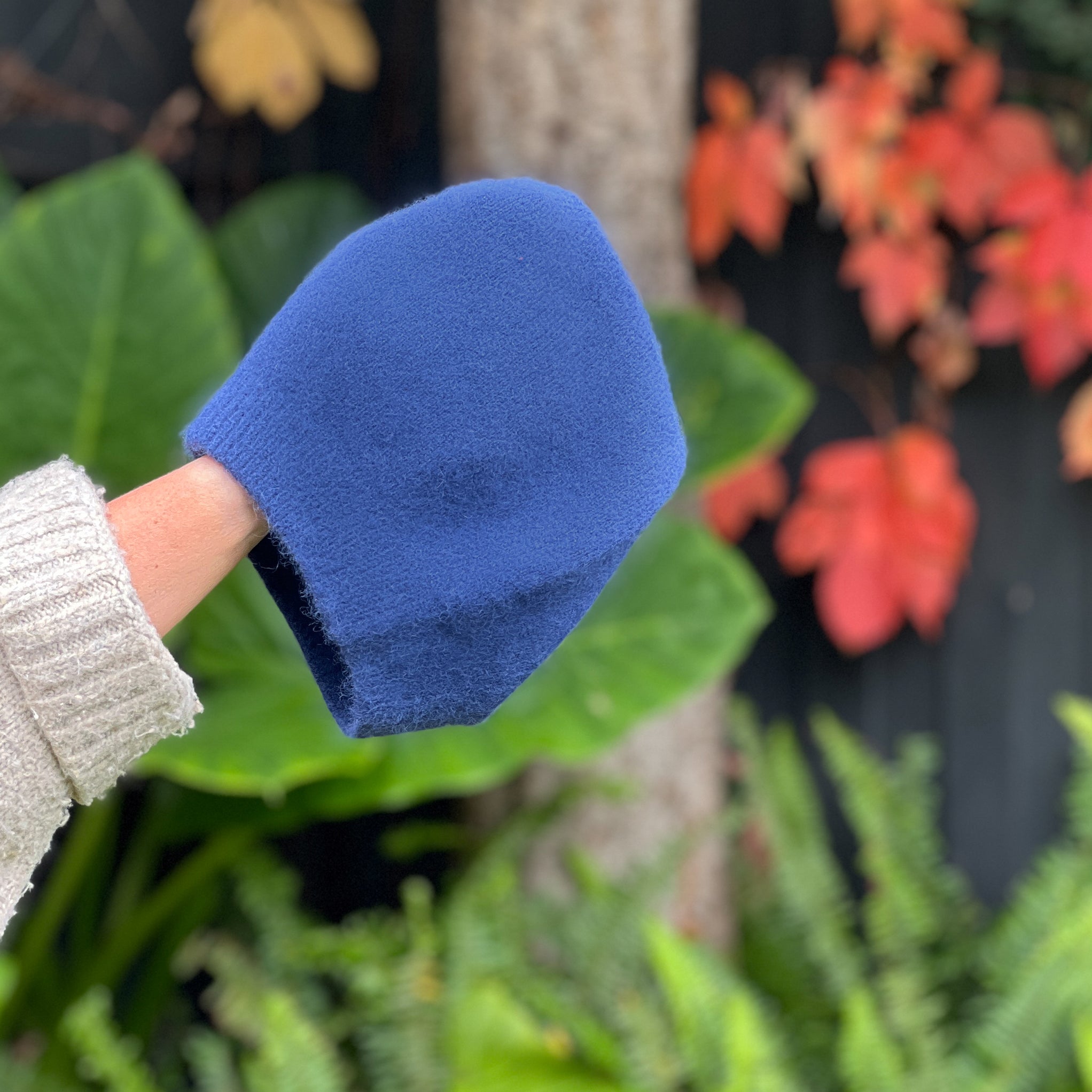 Angora & Lambswool Slouch Beanie - Navy