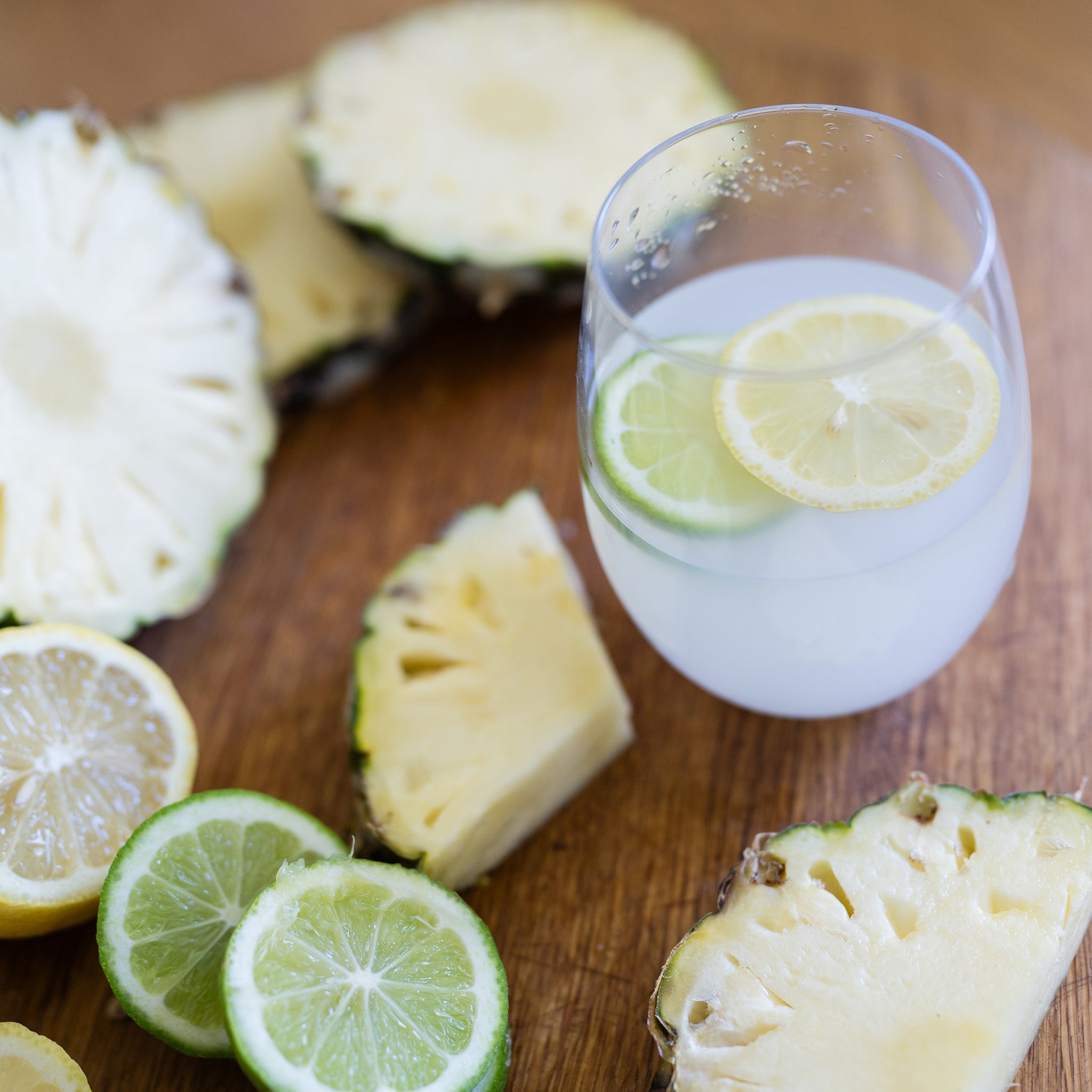 Glass of wellness blends from the  Restore & Rebuild Bundle