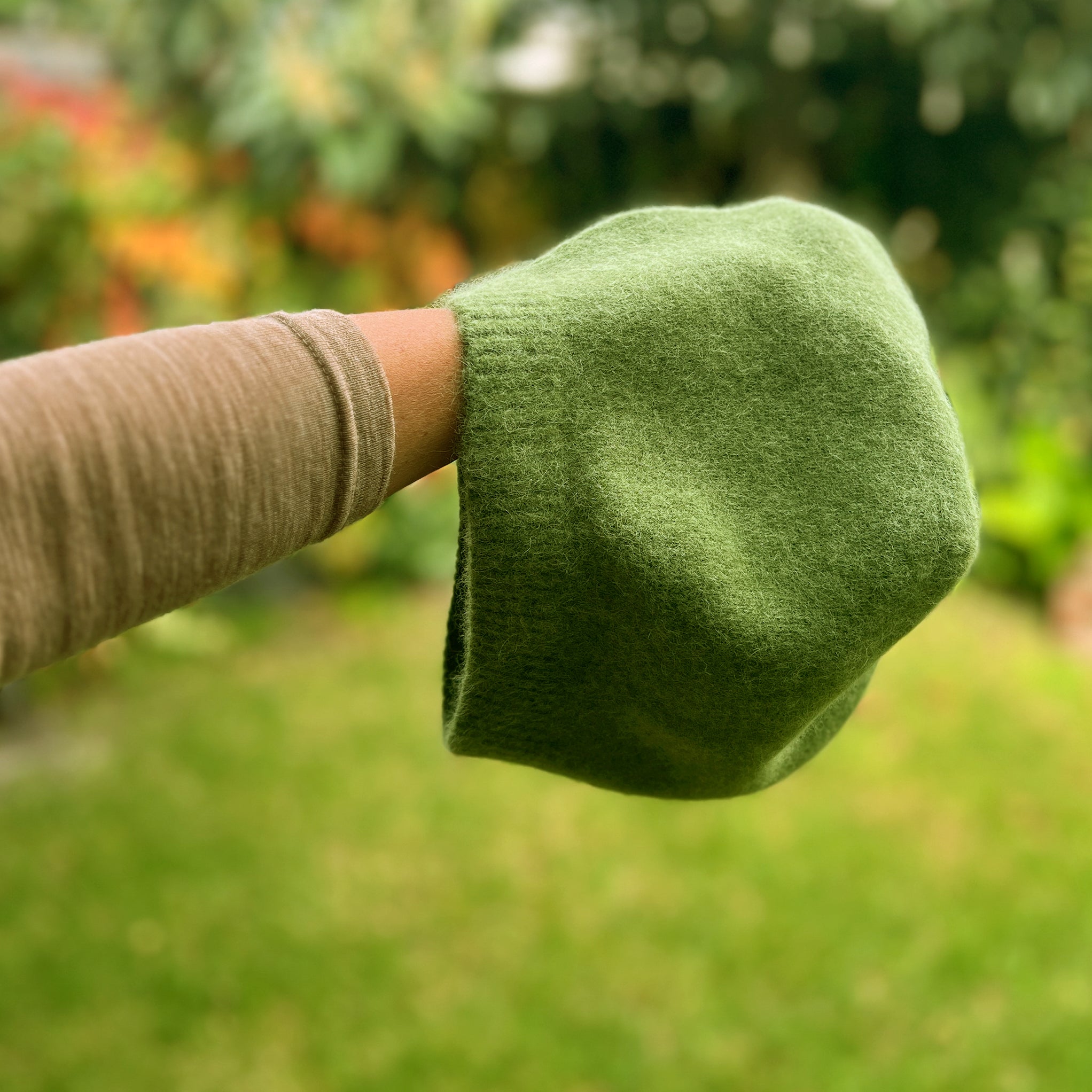 Angora & Lambswool Slouch Beanie in Meadow