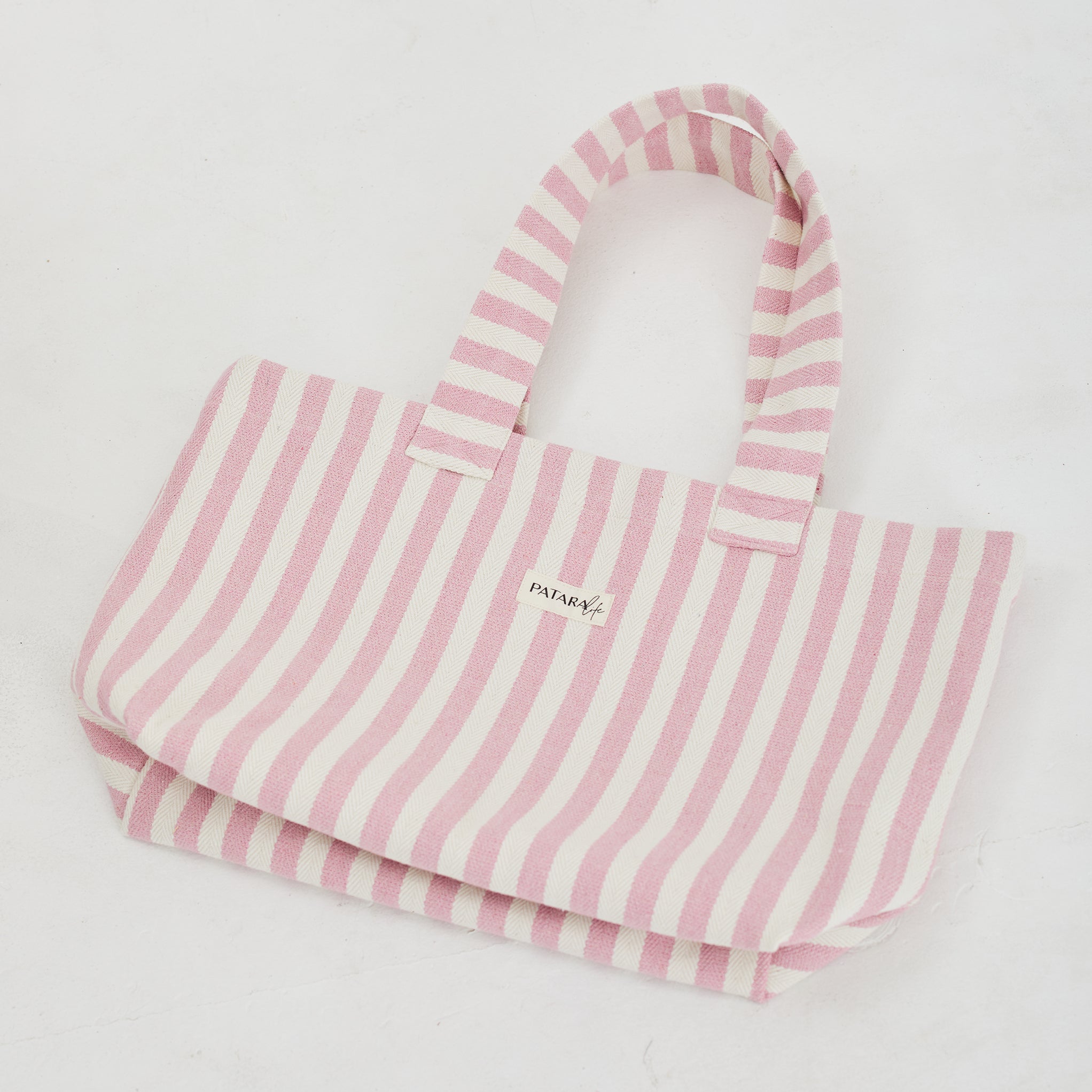 Patara Life Woven Linen Tote - Light Pink