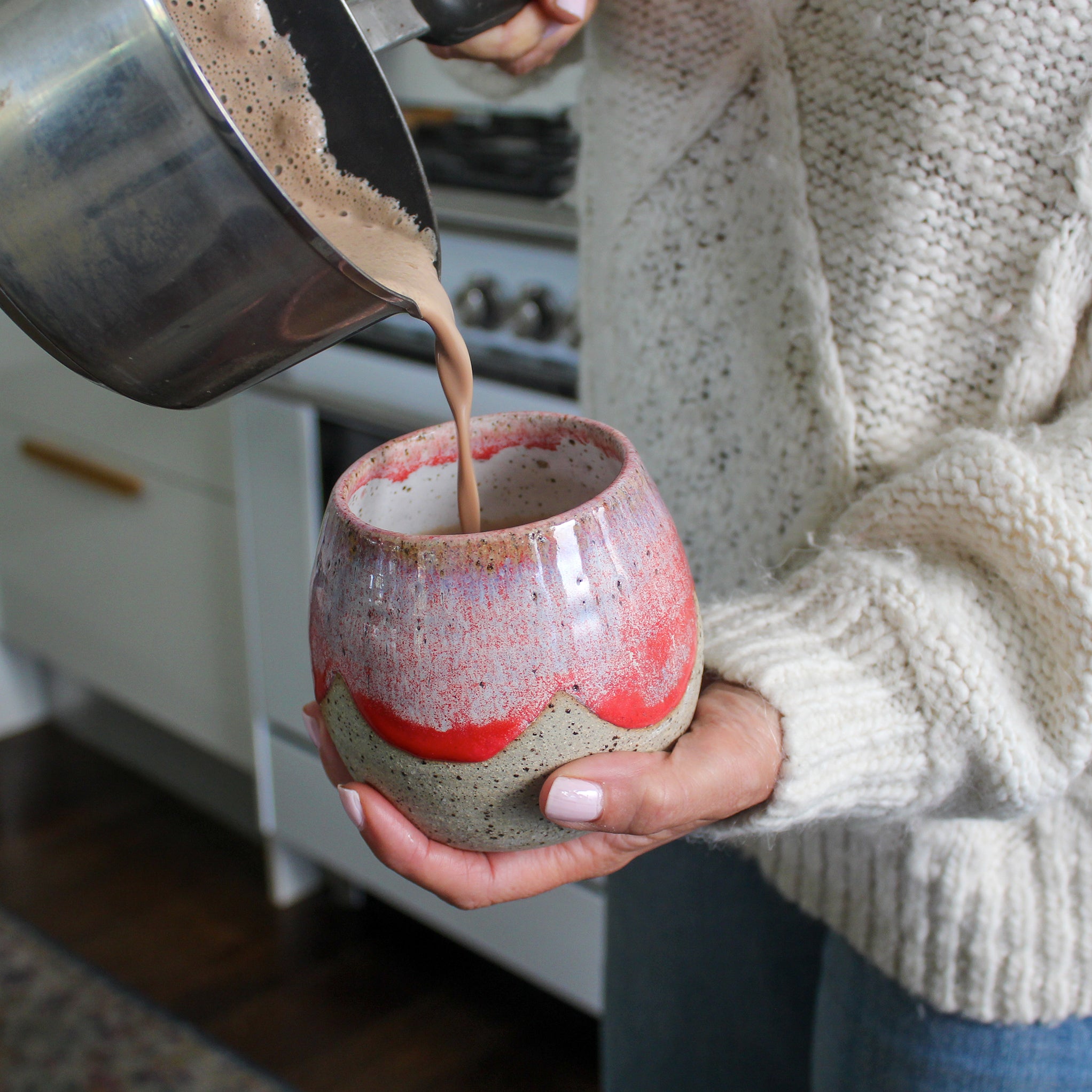 Ceramic Hug Mug - Pink