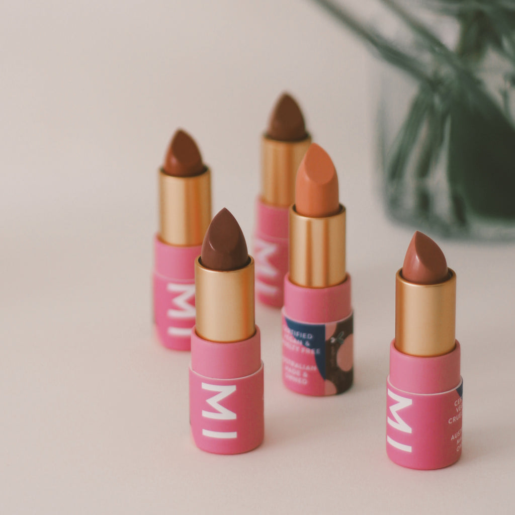 Hanami lipsticks in different colours. 